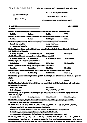 Đề thi THPT Quốc gia môn Sinh học năm 2019 - Mã đề 201 - Bộ giáo dục và đào tạo